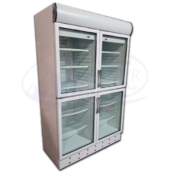یخچال ویترینی ایستاده چهار درب یک طرف نما